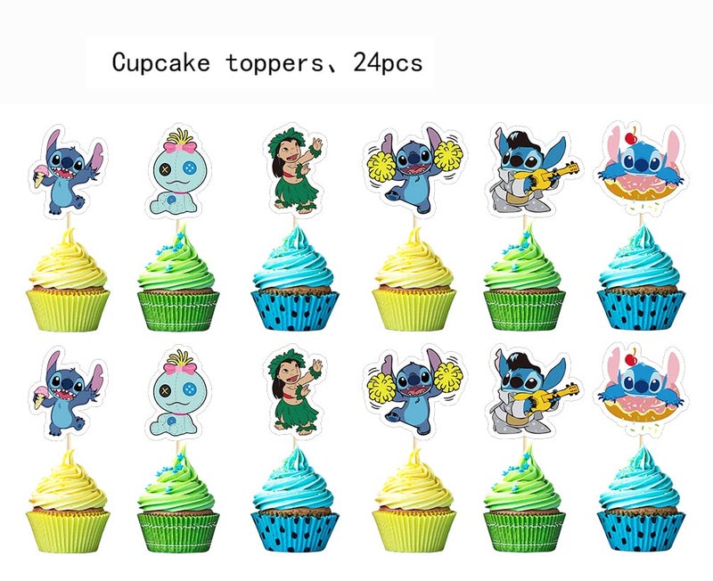 Losede 24PCS Cake Toppers Cupcake Toppers Cake Decorations Birthday Party Supplies Decorations - Image 2